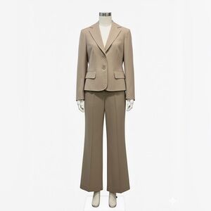 Ann Taylor LOFT Petites Tan Wool Blend Suit Set